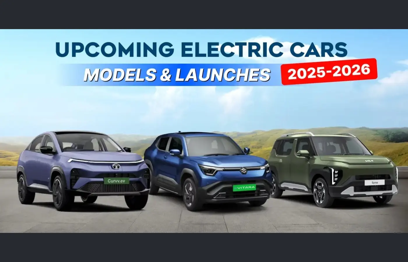 Top 5 Upcoming Electric Cars Set to Dominate India's Roads in 2026. Featured Image